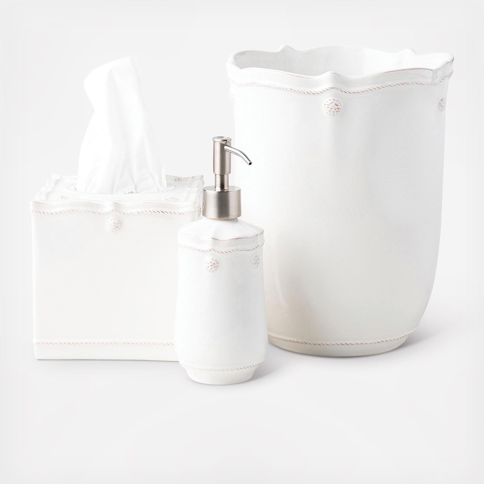 3PC SABICHI PLASTIC BATHROOM BATH ACCESSORIES SET SOAP DISH DISPENSER TUMBLER 