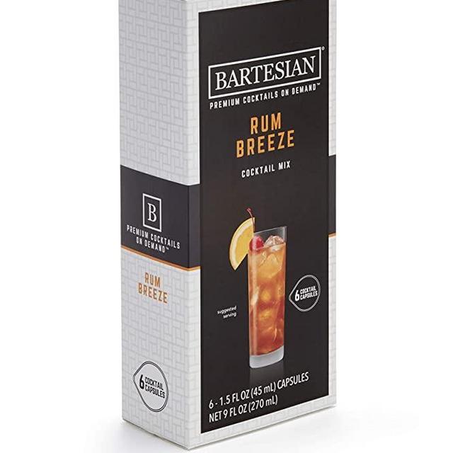 Bartesian Rum Breeze Cocktail Mixer Capsules, Pack of 6 Cocktail Capsules, for Bartesian Premium Cocktail Maker (55354)
