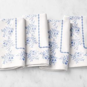 Williams & Sonoma - English Floral Napkins, Set of 4 - Blue