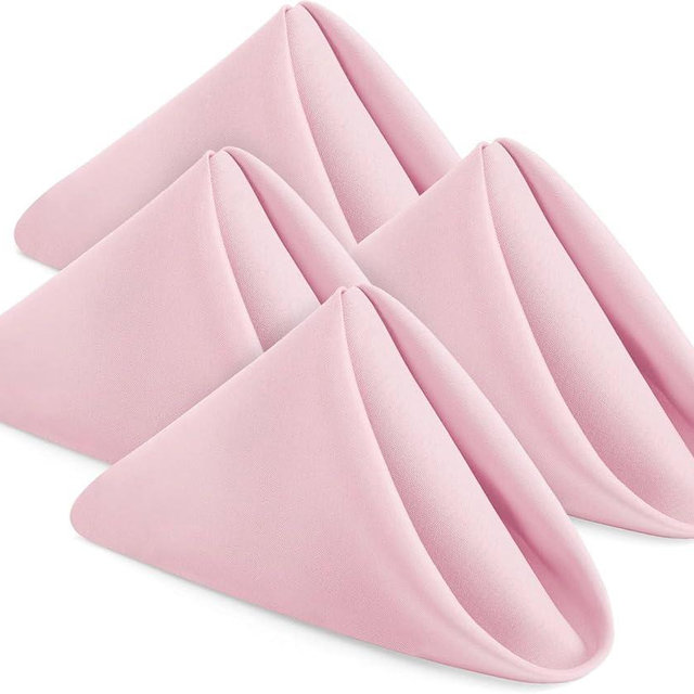 Utopia Home [24 Pack, Pink] Cloth Napkins 17x17 Inches, 100% Polyester Hemmed Edges, Washable and Reusable Ideal for Parties, Weddings and Dinners
