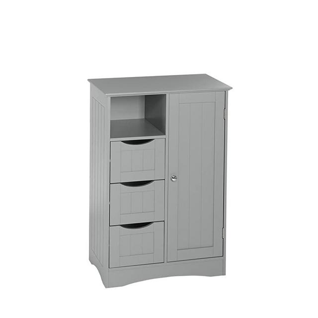 RiverRidge Ashland Collection 1 Door, 3 Drawer Floor Cabinet, Gray