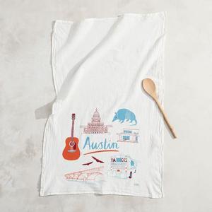 Claudia Pearson City Tea Towels, Austin