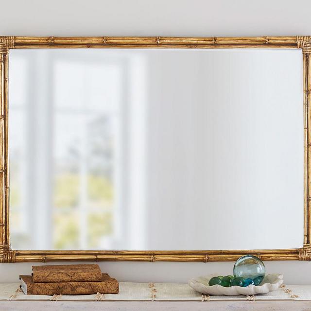 Bamboo Mirror Gold Accent