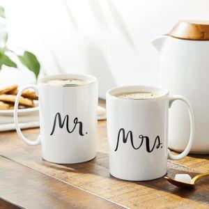 Kate Spade New York Bridal Party Mrs. 2Pc Mug Set, 1.55 LB, White
