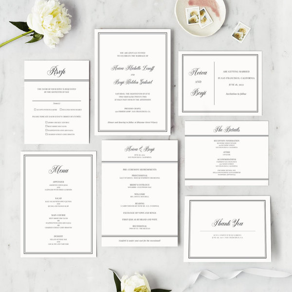 Stauffer Type Letterpress | Black | Zola Wedding Invitations