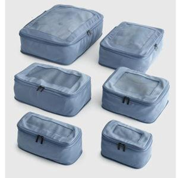 Eco Compression Packing Cubes (6-pack) - BLUE