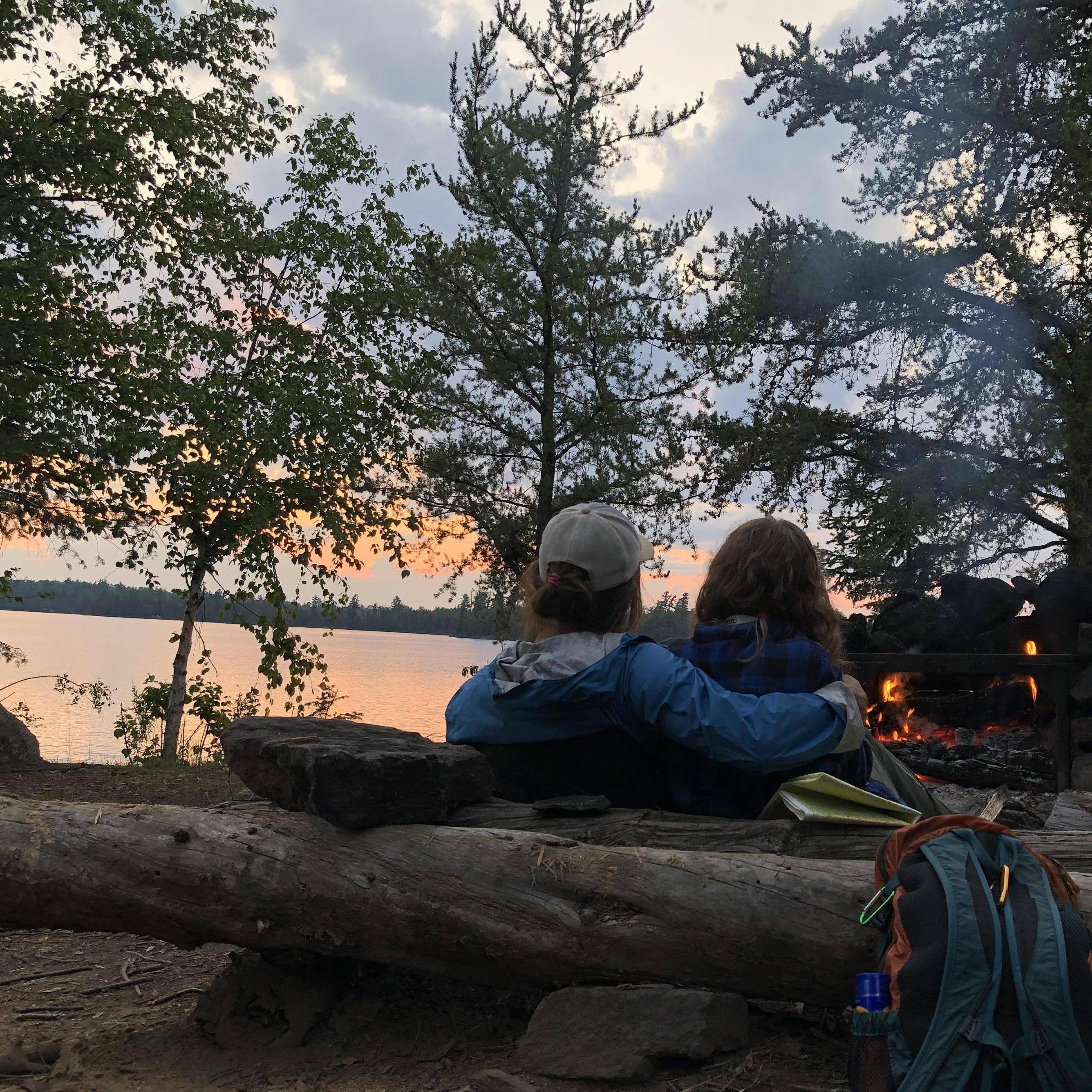 Thomas Lake (BWCA). Views of the sunset and fire, cant get much better.