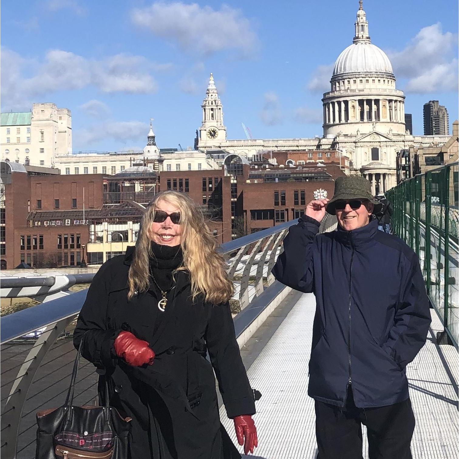 Mom and Dad Loucks looking glamorous on the Millenium Bridge which links St. Paul’s Cathedral and the Tate Modern.