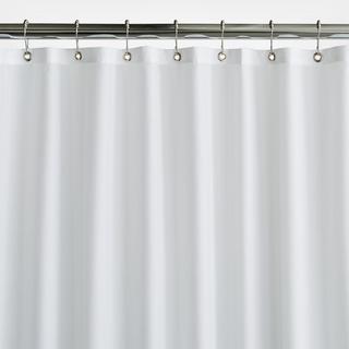 White Shower Curtain Liner with Magnets