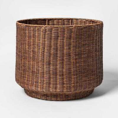 Rattan Fine Weave Round Basket Brown - Project 62™