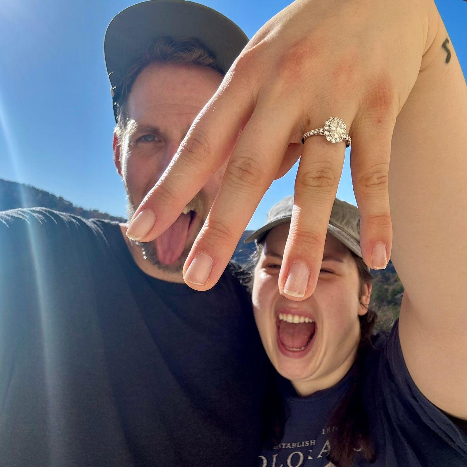 It's very "us" to take a silly pic while documenting any life event.