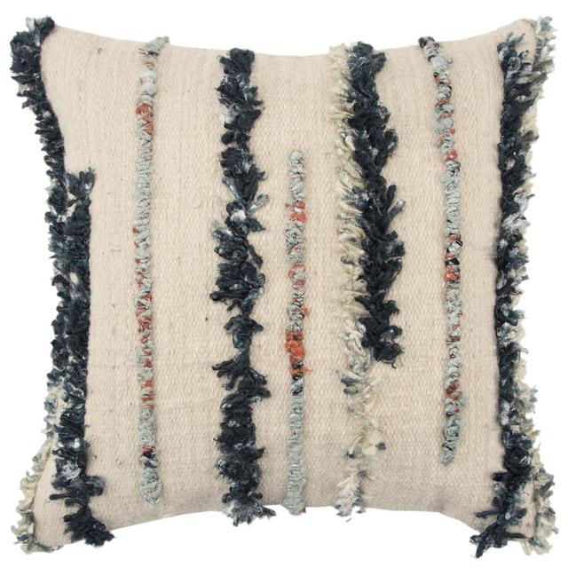 Stripe Decorative Filled Oversize Square Throw Pillow Dark Blue - Rizzy Home