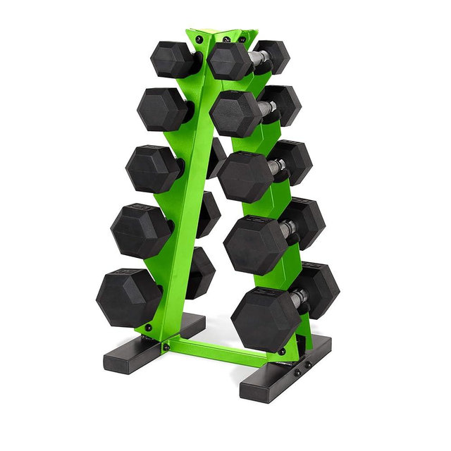 CAP Barbell 150 LB Coated Hex Dumbbell Weight Set with Vertical Rack | Multiple Options