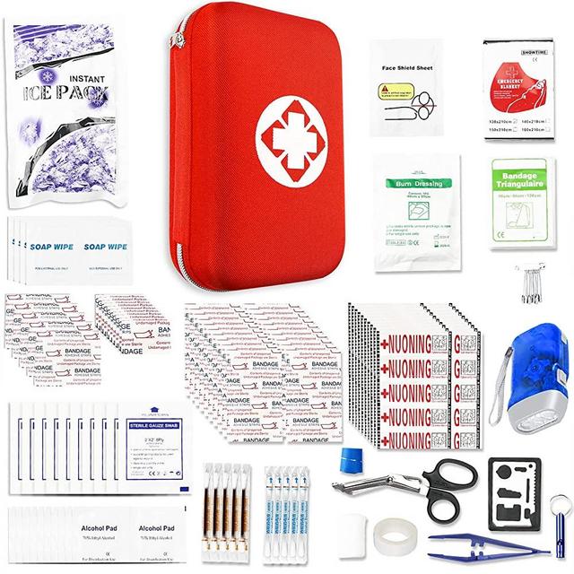 Travel First Aid Kits for Car Emergency Preparedness Items Urgent Accident Essentials Kit 275 PCS Survival Gear Equipment Sports First Aid Kit for College Dorm Student, Home, Boat