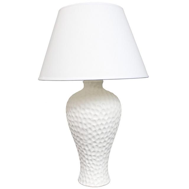 Simple Designs Textured Stucco Curvy Ceramic Table Lamp