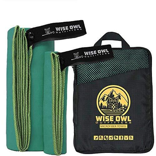 Wise Owl Outfitters Camping Towel & Gym Towel - Ultra Soft Compact Quick Dry Microfiber Best Fast Drying Fitness Beach Hiking Yoga Travel Sports Backpacking