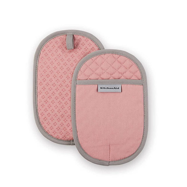 KitchenAid Asteroid Pot Holder Set, Dried Rose