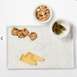 Beaded Marble Appetizer Serving Platter: Latter H