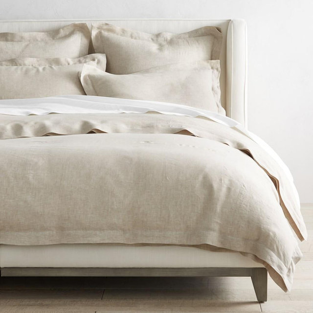 Chambers Linen Duvet Cover & Shams, Full/Queen, Flax