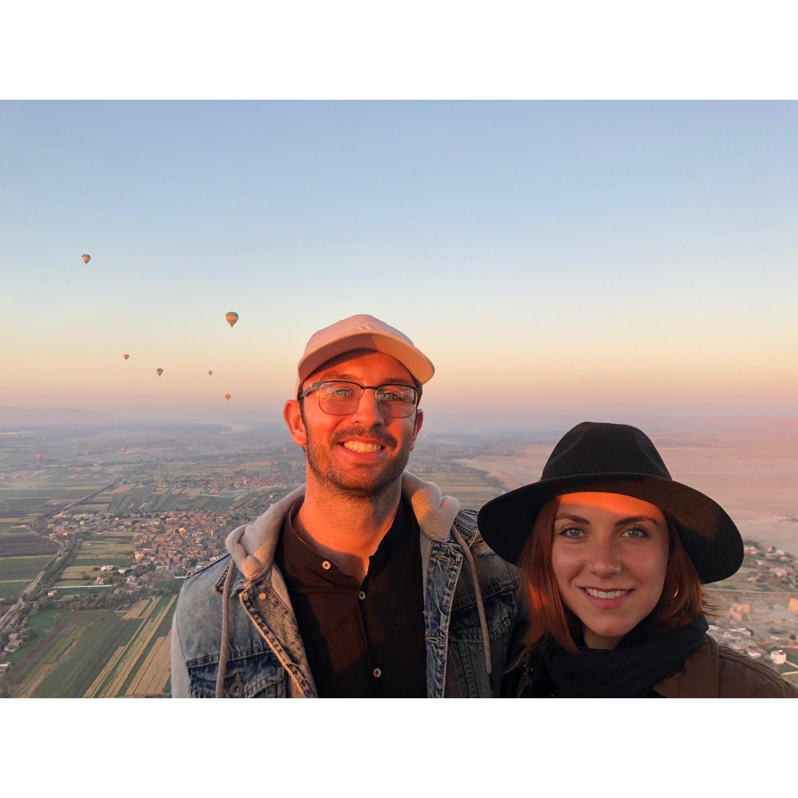 Watching the sunrise from an air balloon in Luxor was one of the best experiences we have ever lived!