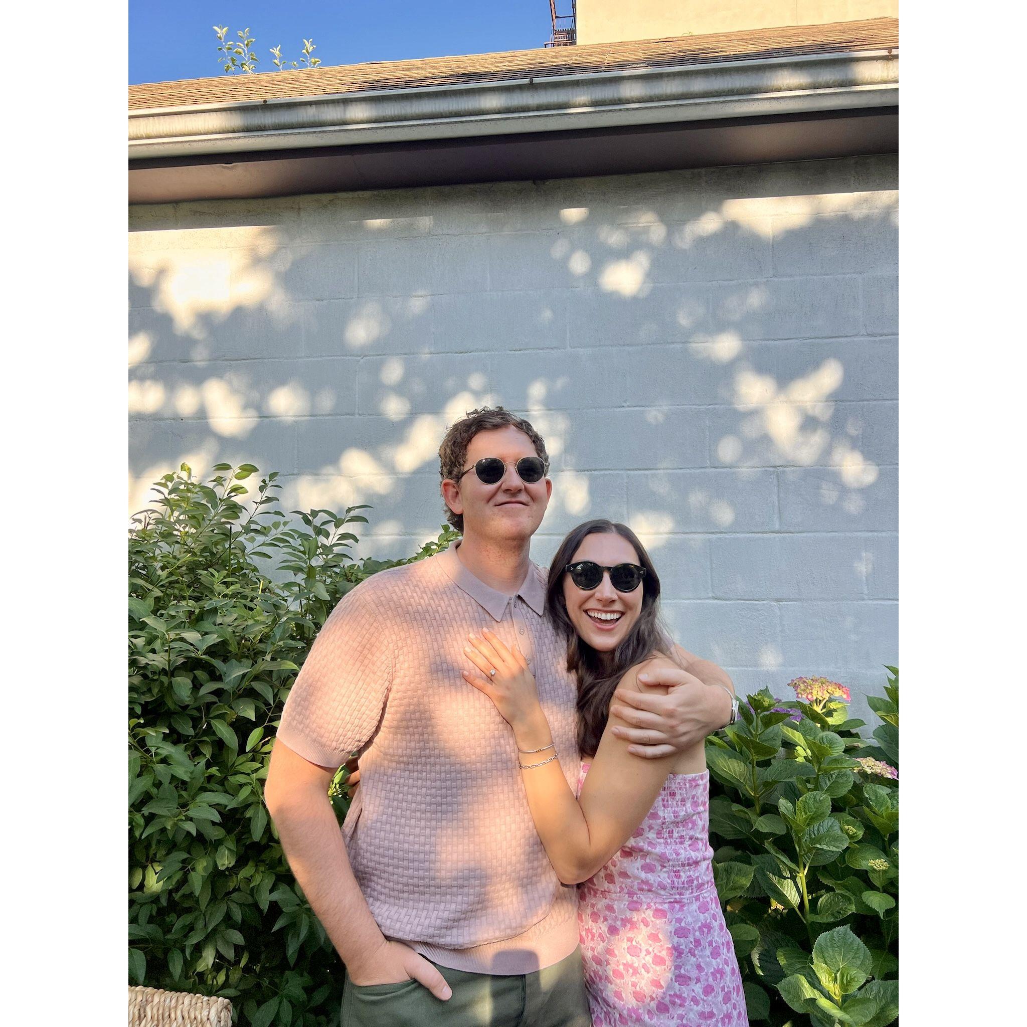 We celebrated our engagement in Byron's parents' backyard in Brooklyn. It was truly an unforgettable day!