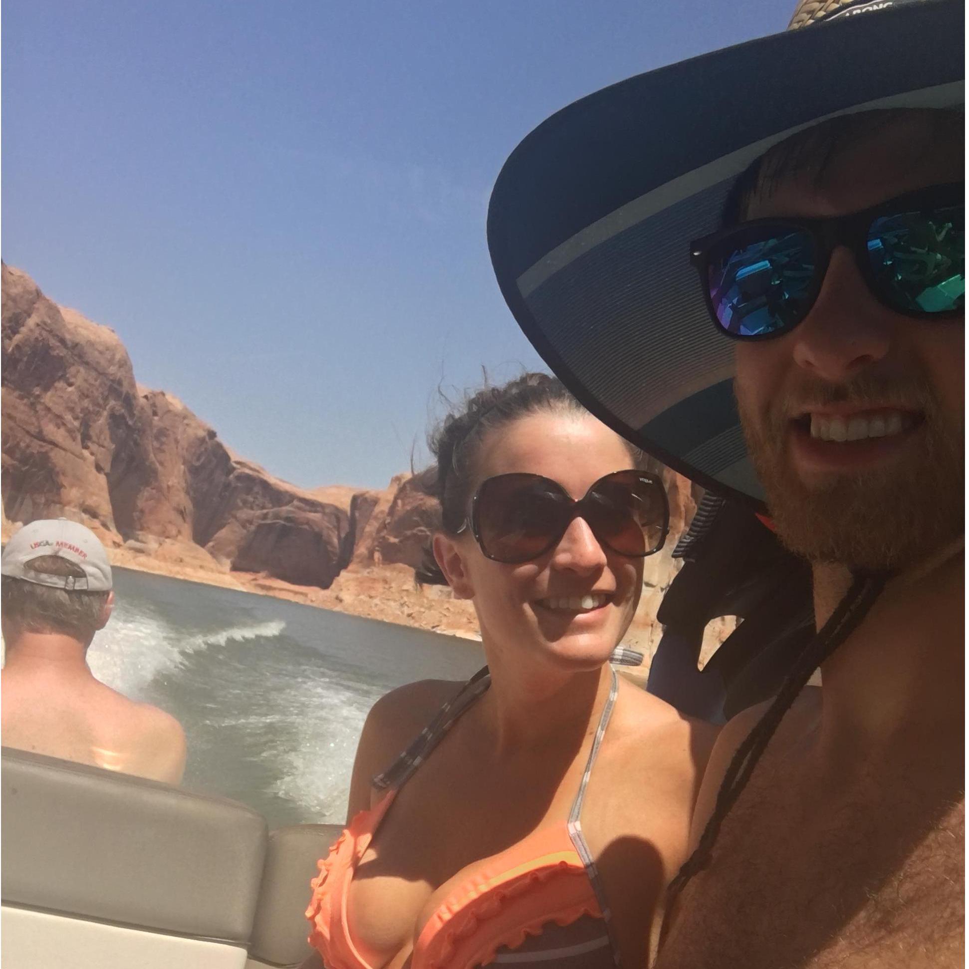 Lake Powell with the Rothweilers! (Melissa's second family)