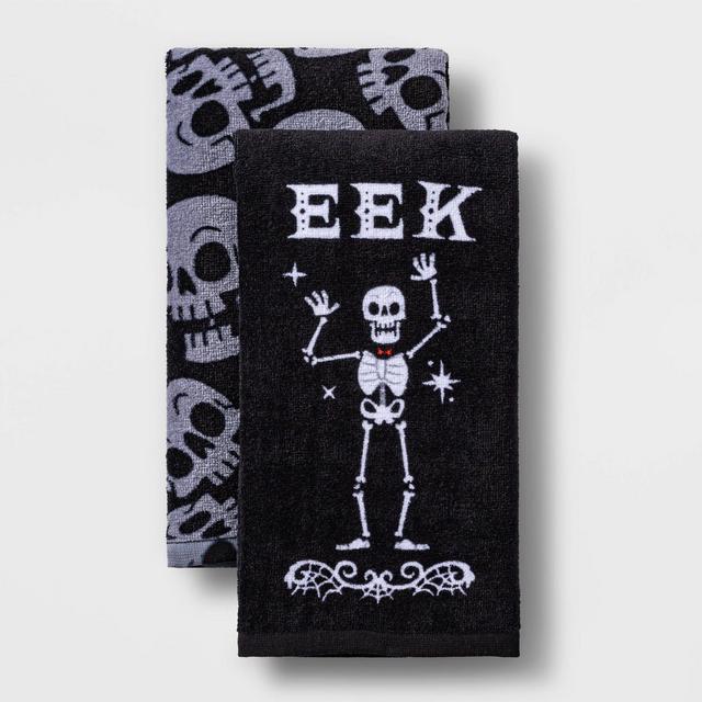 2pk Skeleton Halloween Terry Kitchen Towels - Hyde & EEK! Boutique™