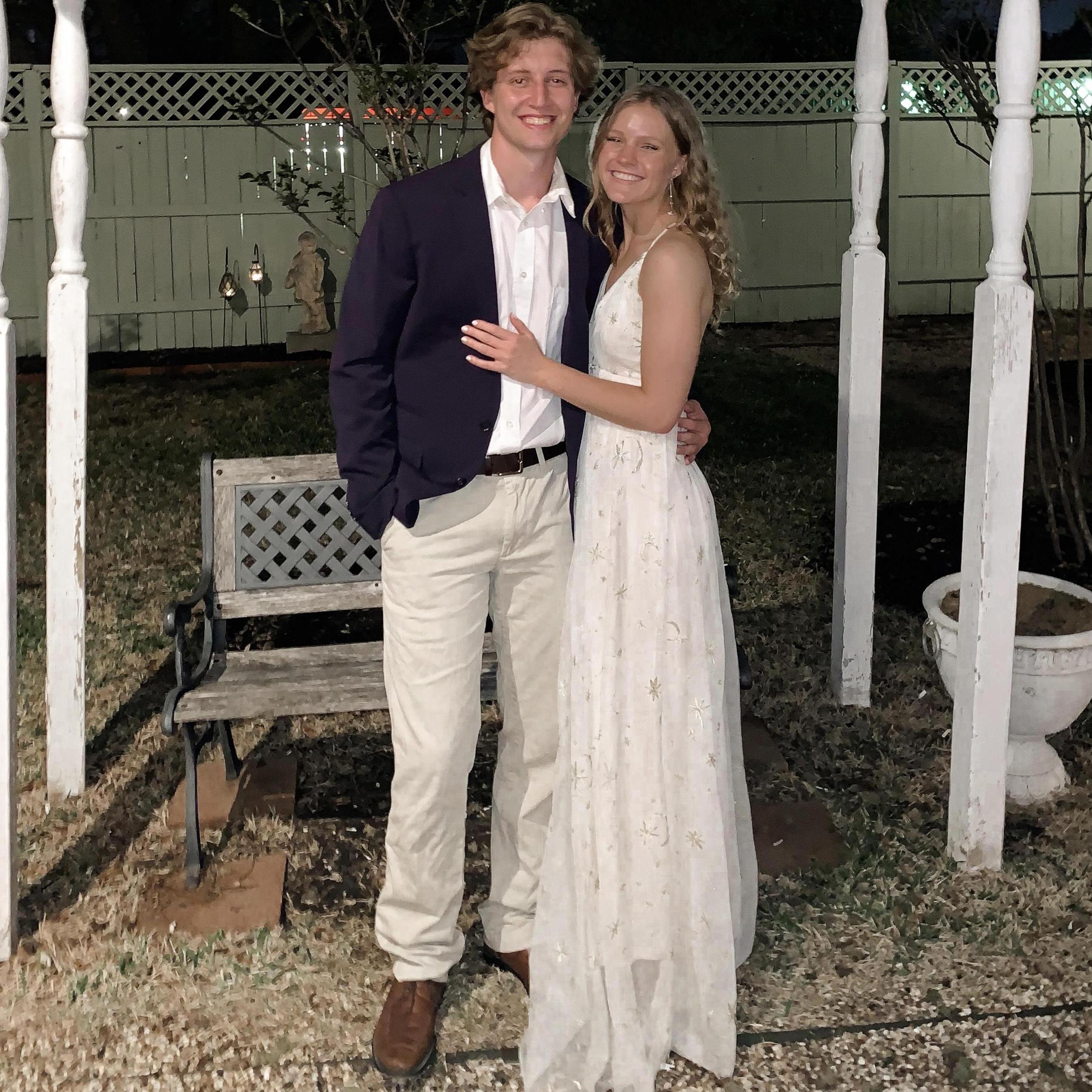 Our freshman year in college at our first fancy party! (2021)