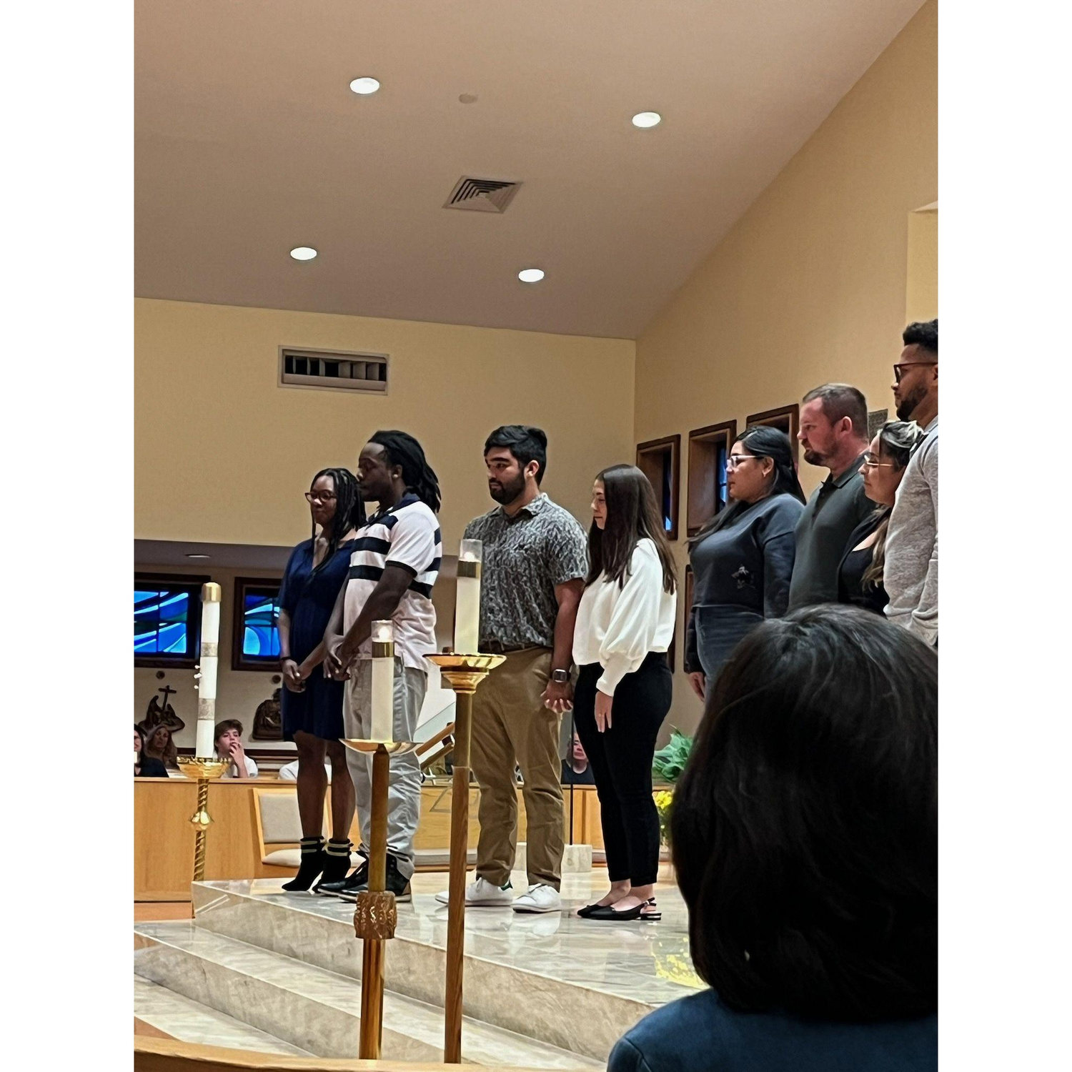 At mass celebrating our successful completion of Pre-Cana classes 🥳