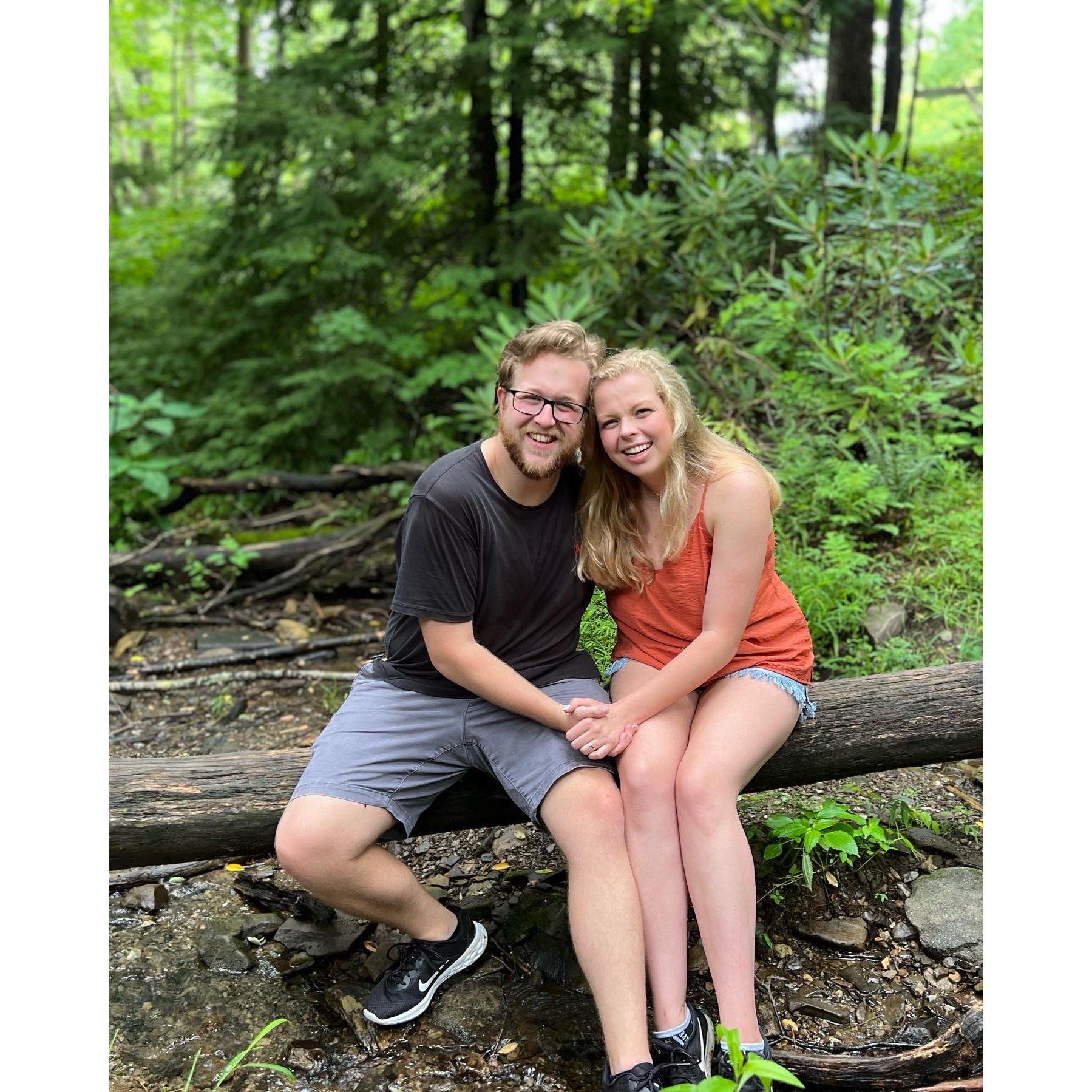 This picture was taken just a few minutes after we got engaged and on the exact log where we had our first date :) (Look at the picture below this one)