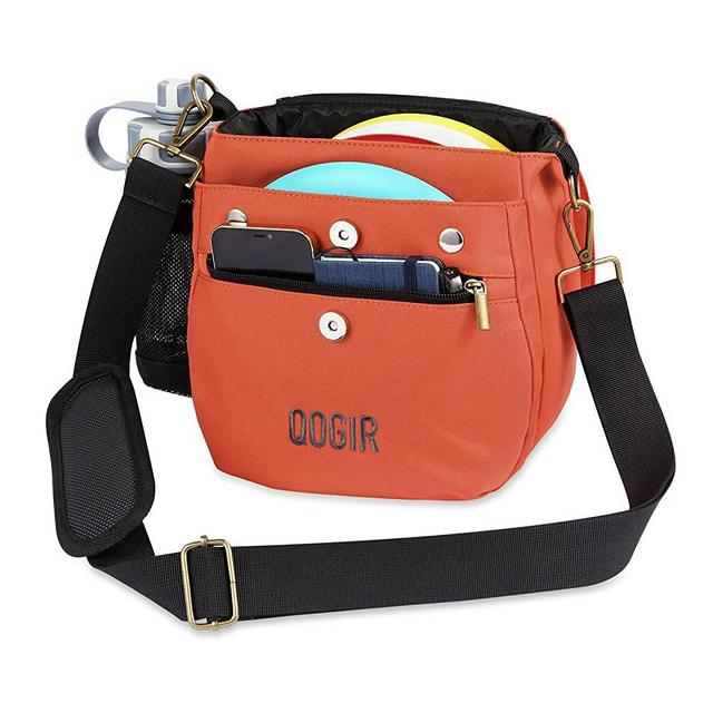 QOGIR Lightweight Disc Golf Bag: Durable Frisbee Golf Bag with 8+ Disc Capacity, Introductory Discs Golf Bag, Holds Water Bottle and Accessories, Great for Disc Golf Sports Beginners