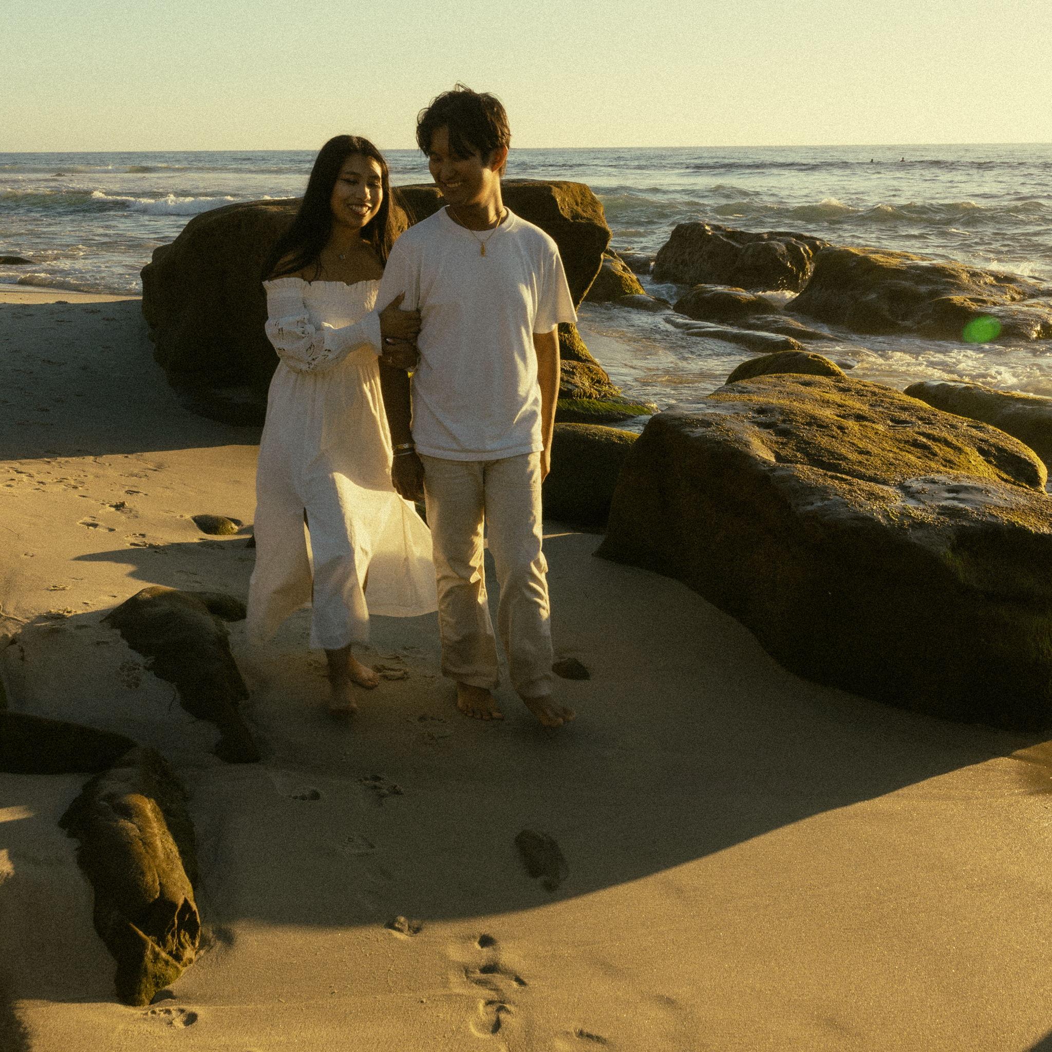 Walking along the beach