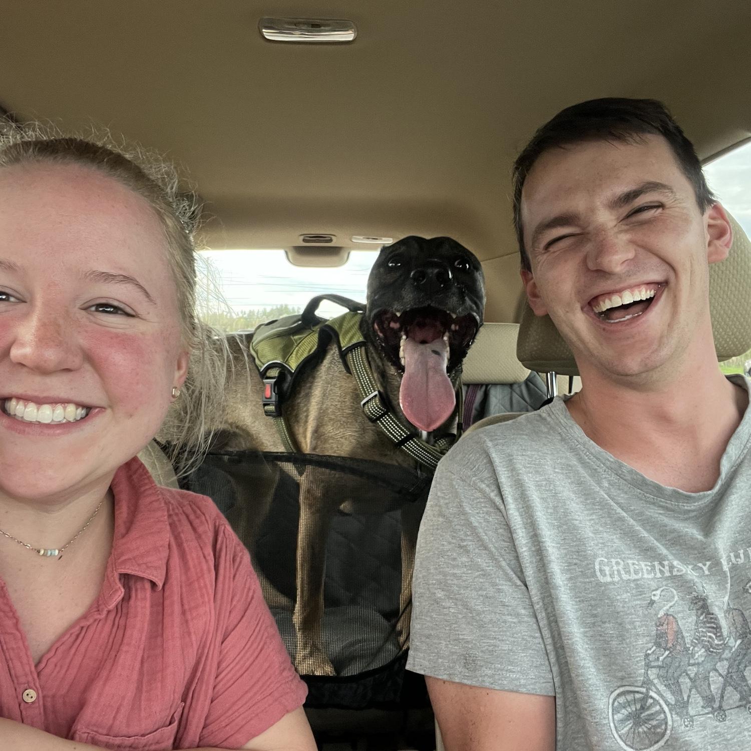 Road trip! We were laughing at Zion's face