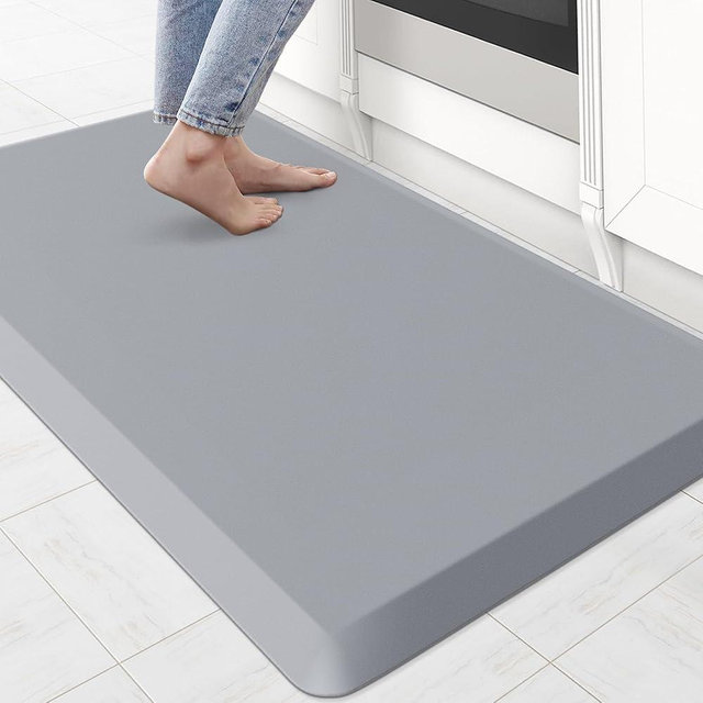 KitchenClouds Kitchen Mat Cushioned Anti Fatigue Rug 22"x36" Waterproof, Non Slip, Standing and Comfort Desk/Floor Mats for House Sink Office (Grey,0.8inch)