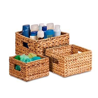 Honey-Can-Do STO-02882 Nesting Banana Leaf Baskets, Multisize, 3-Pack