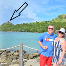 Lance proposed at the top of this little mountain at the end of a peninsula on the island of St Lucia in October 2018.
