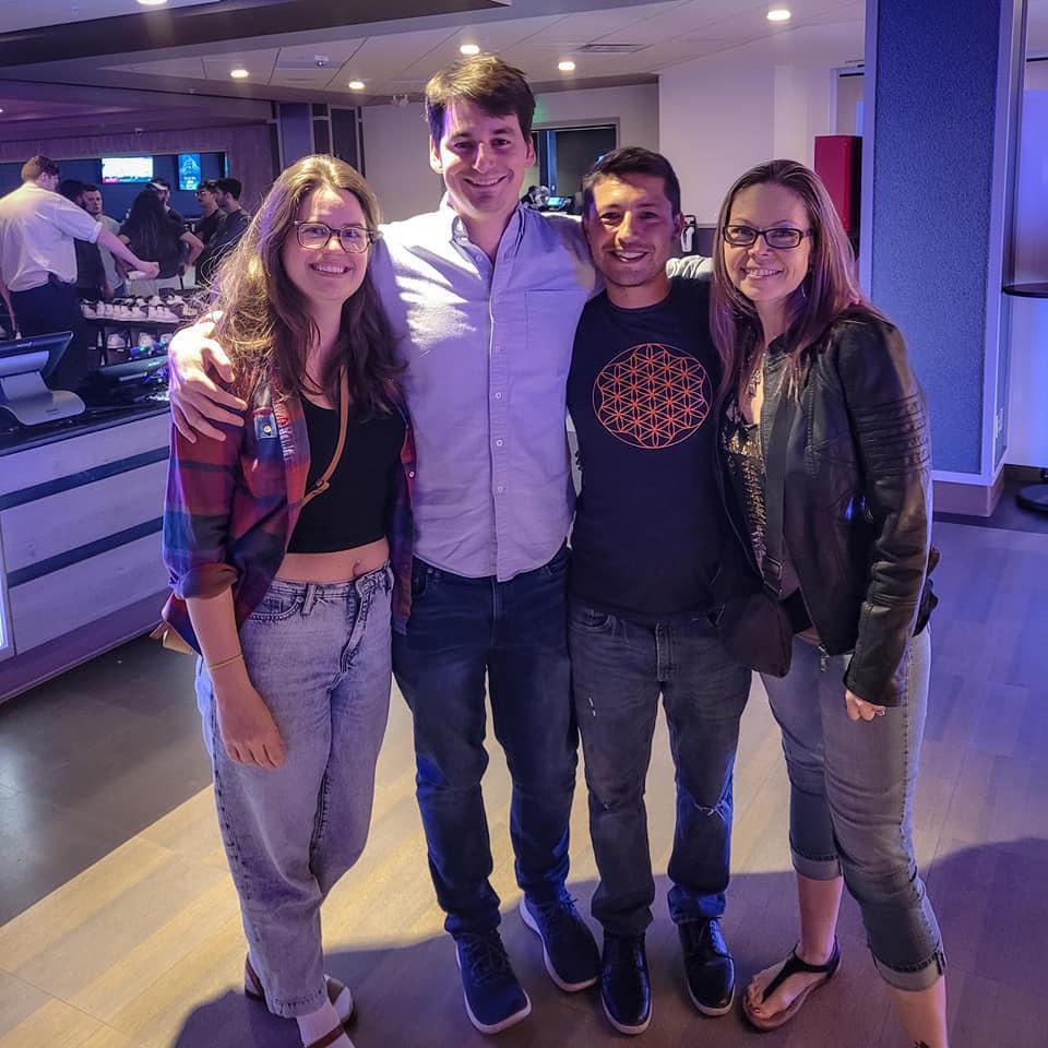 Brandon & Alex visiting from Baltimore at Lex Live after cosmic bowling! Hopefully our wedding will be as epic as theirs!