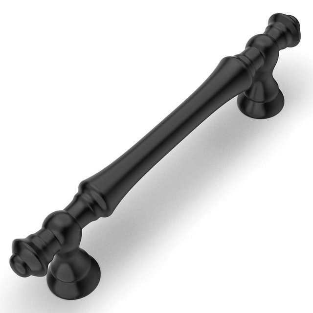Amerdeco 10 Pack Matte Black Cabinet Pulls 3.75 Inch(96mm) Hole Center Cabinet Hardware Kitchen Cabinet Handles for Bathroom Drawer Pulls Dresser Pulls ZH0014