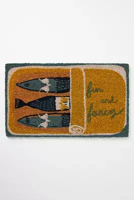 The Original Tinned Fish Candle Sardines Printed Coir Doormat