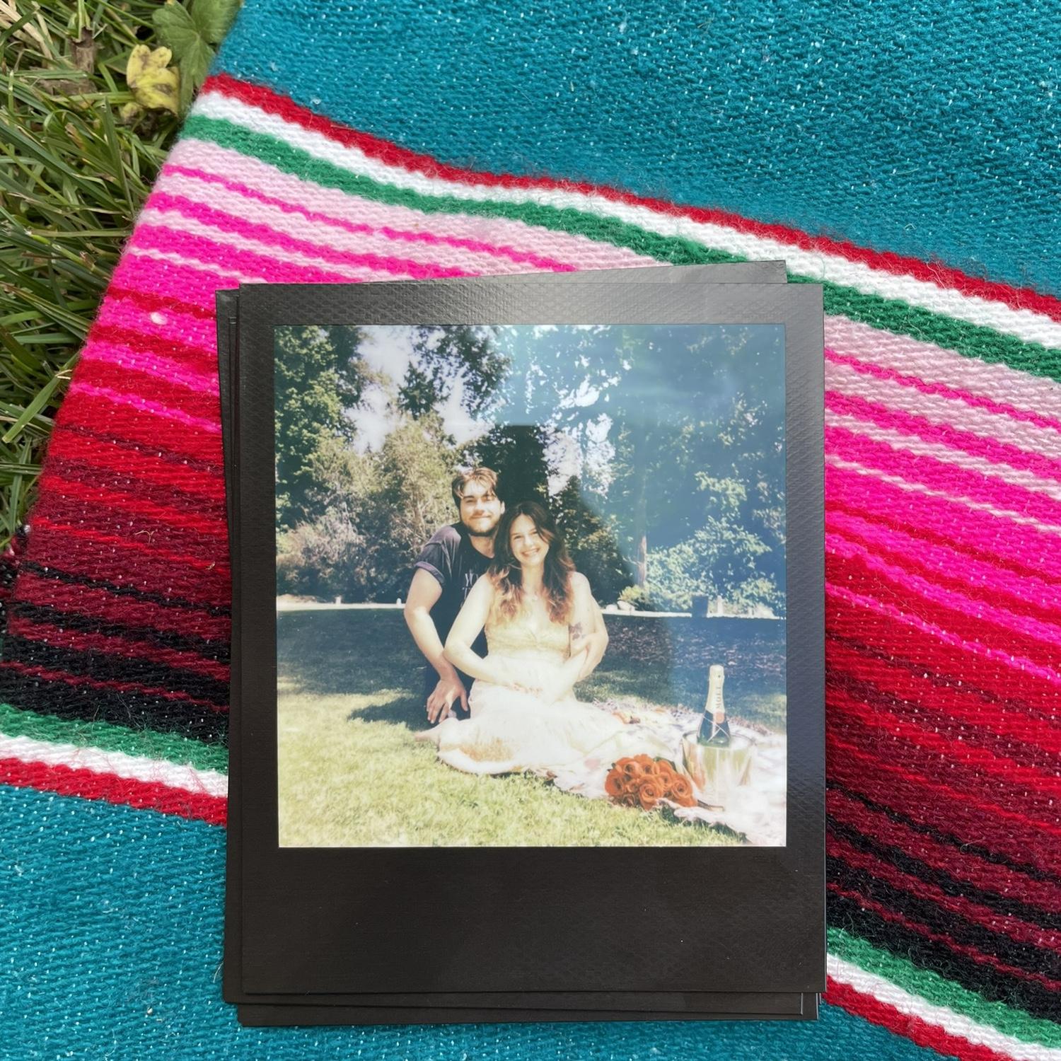 Polaroid taken after engagement