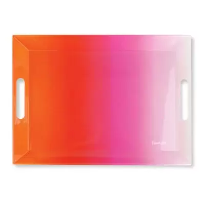 French Bull Ombre Rectangular Tray in Pink