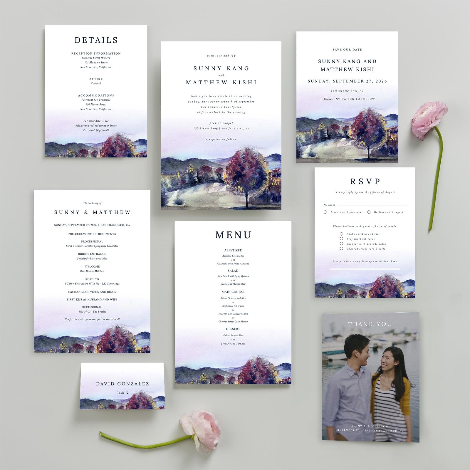 Zola Wedding Place Cards Montecillo