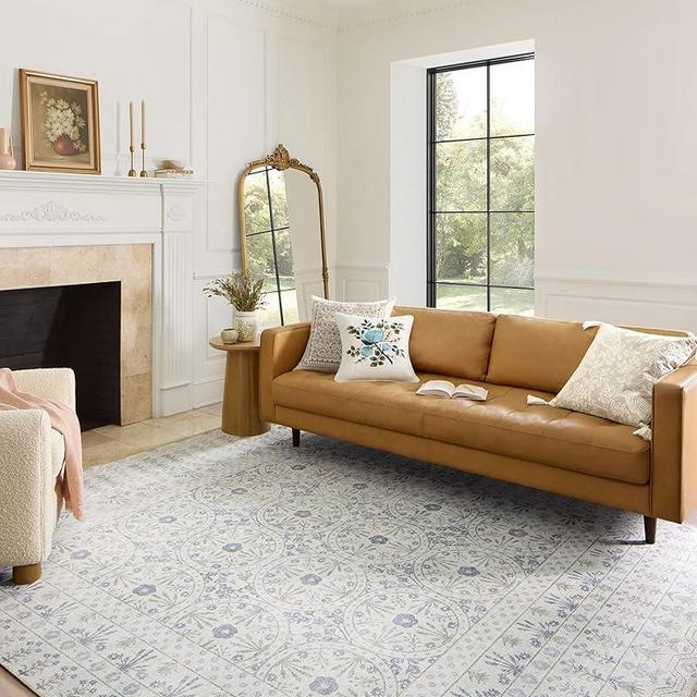 Loloi Rifle Paper Co. Maison Collection MAO-03 Rosette Ivory 5'-0" x 7'-6", .19" Pile Height, Area Rug