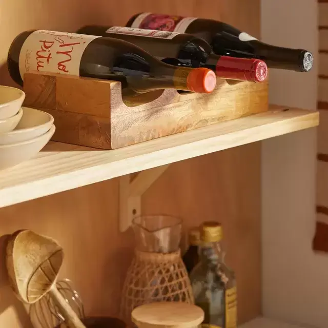Boho Mango Wood Wine Rack
