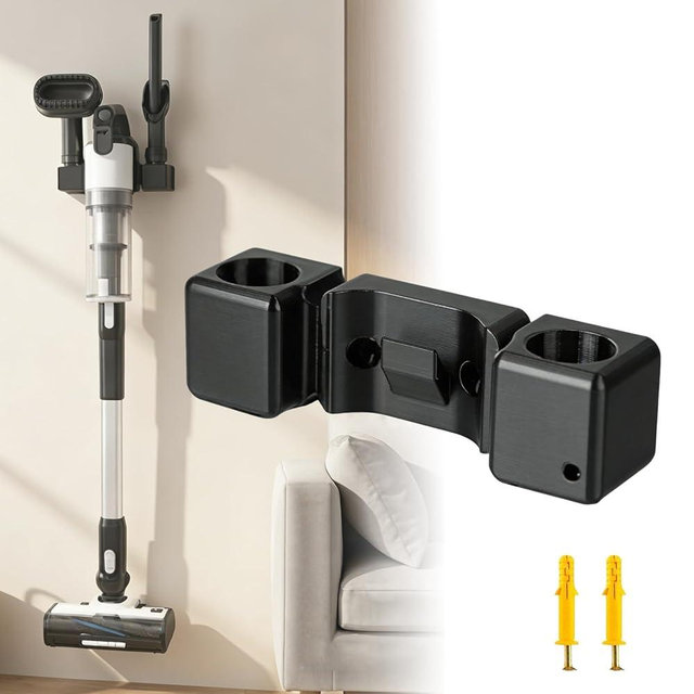 Wall Mount Storage Holder Organizer for Levoit LVAC-200 Cordless Vacuum,Space-Saving Accessory Docking Station Bracket for Extension Wand,Floor Brush&Crevice Tools,Stable&Compact,Easy Installation