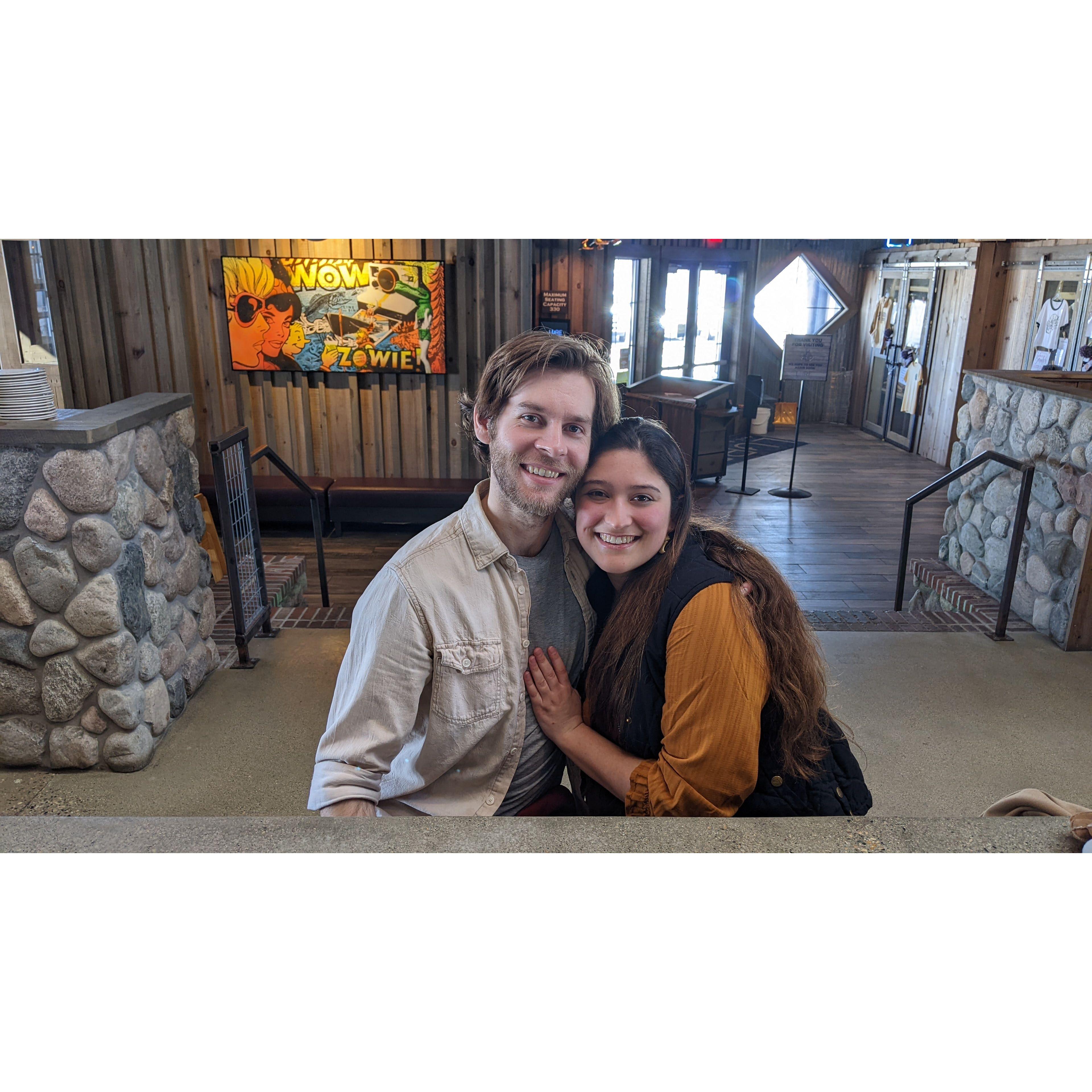 Our six-year dating anniversary and the day we found our wedding venue.