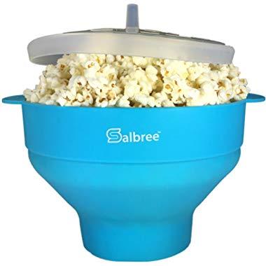 Original Salbree Microwave Popcorn Popper, Silicone Popcorn Maker, Collapsible Bowl BPA Free - 15 Colors Available (Turquoise)
