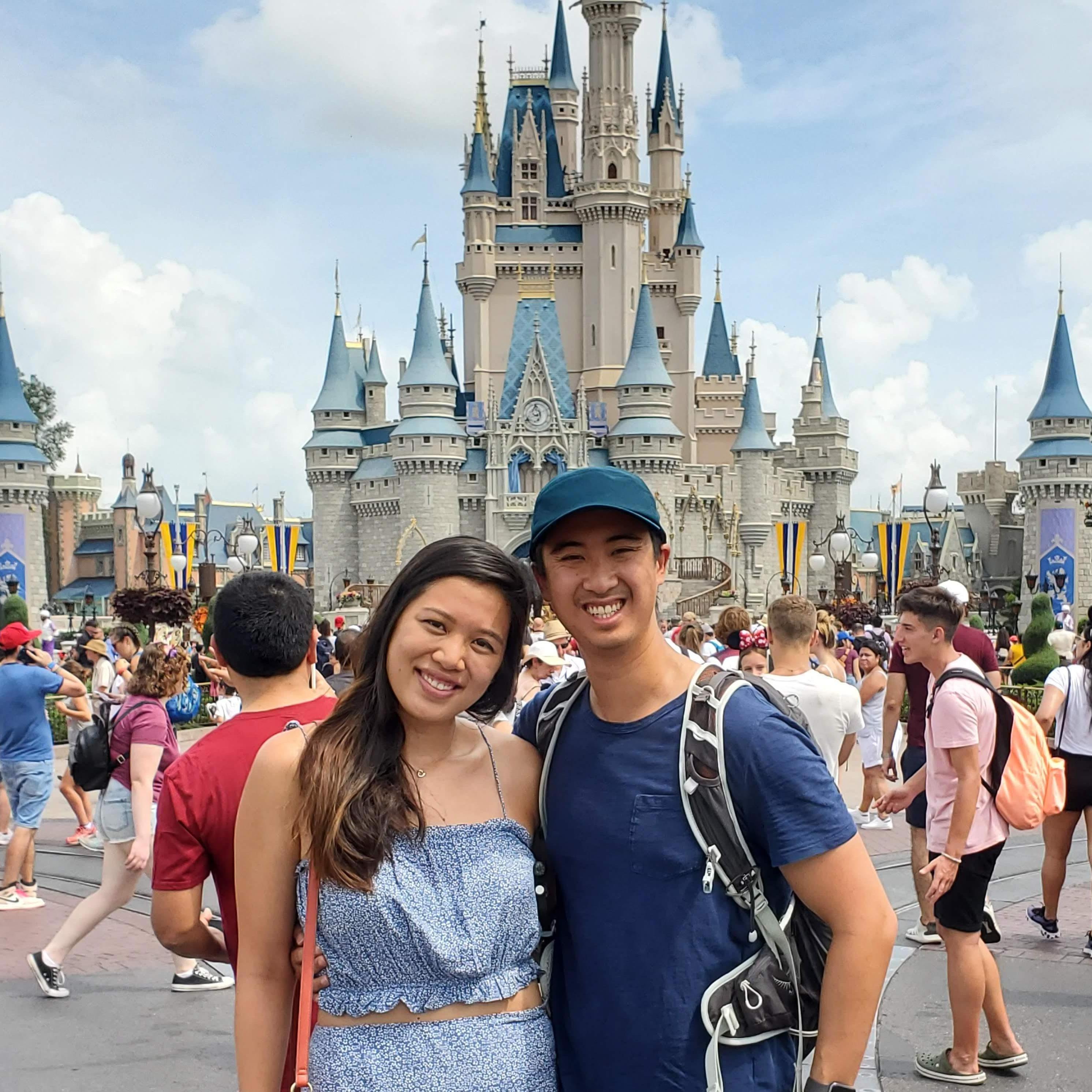 At Walt Disney World after cruising with Vincent's family