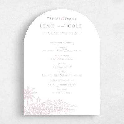 White Arch Wedding Program - Océan