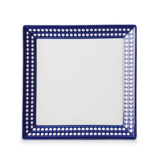 L'Objet Perlee Bleu 8" Square Tray